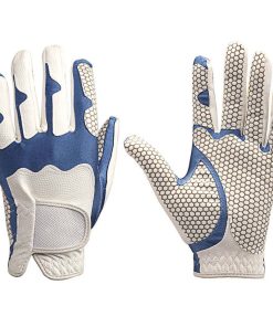 Custom printed men's left hand golf glove in premium breathable washable leather with personalized logo design for B2B bulk orders