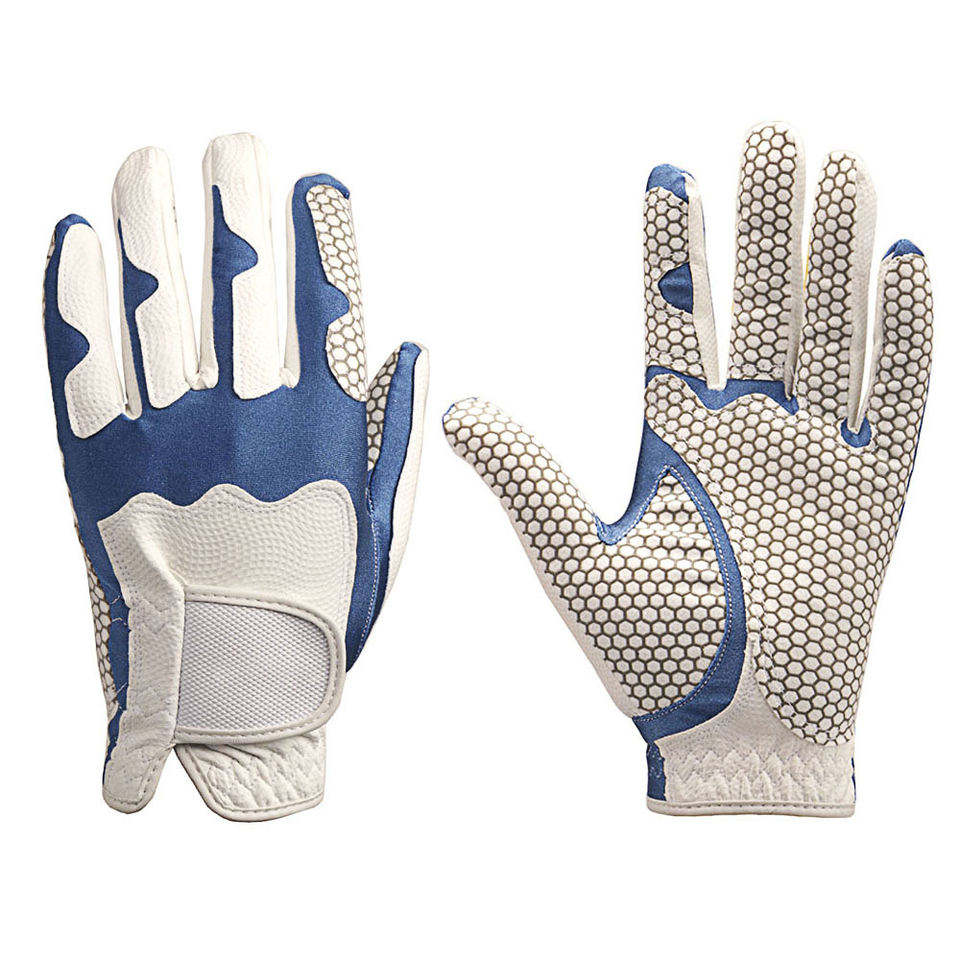 Custom printed men's left hand golf glove in premium breathable washable leather with personalized logo design for B2B bulk orders