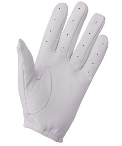 Classic Retro White Leather Driving Gloves – Vintage Perforated Design with Snap Button – Professional Grade Soft Touch Racing