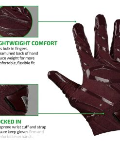 Custom Logo Printed Winter Non Slip Comfortable Football Receiver Gloves for Daily Outdoor Use American Football Gloves