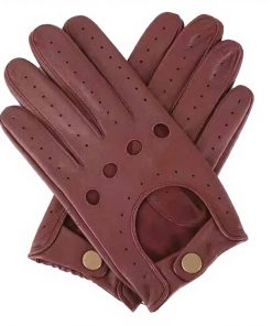 Genuine Leather Driving Gloves for Men & Women - Perforated Breathable Sheepskin Blue Motorbike Gloves - Custom Logo Wholesale