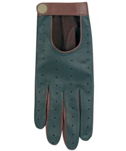 Wholesale Custom Navy Blue Leather Gloves – Soft Real Leather Perforated Driving Mitts – High-Quality OEMODM Breathable Car